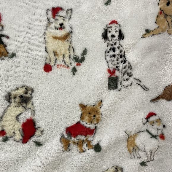 Members Mark Christma Dogs Throw Blanket 62"x70" Fleece Pug Dalmation Terrier - Picture 5 of 6